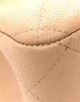 Caviar Quilted Jumbo Double Flap Beige