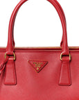 Saffiano Lux Large Double Zip Tote Fuoco