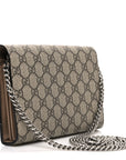 GG Supreme Monogram Mini Dionysus Chain Wallet Beige Taupe