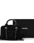 Mixed Fibers Small Deauville Bowling Bag Navy Blue