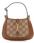 New Canvas Charisma Calfskin Crystal GG Monogram Mini Jackie 1961 Hobo Camel Ebony