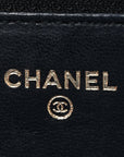 Lambskin Quilted Wallet On Chain WOC Black