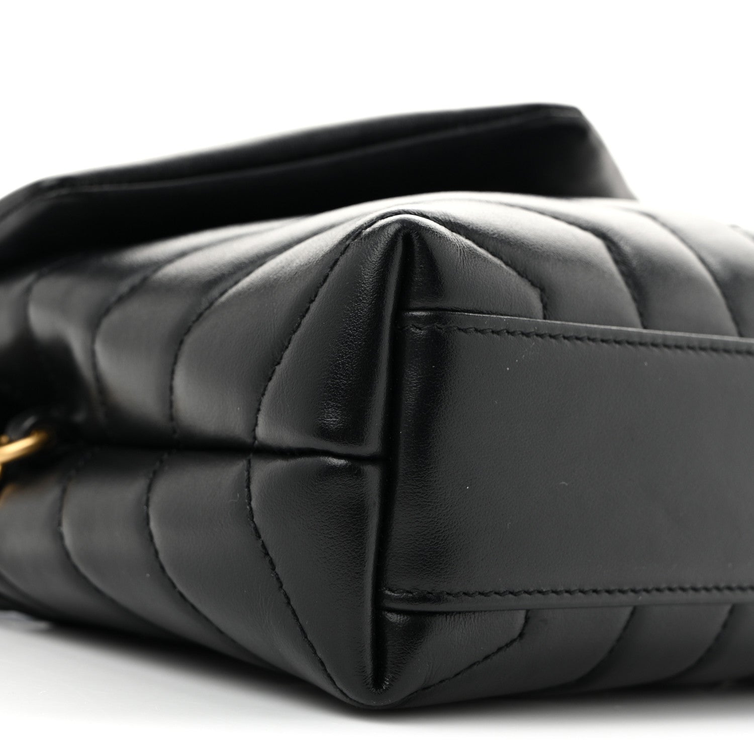 Calfskin Y Quilted Monogram Toy Loulou Crossbody Bag Black
