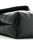 Calfskin Y Quilted Monogram Toy Loulou Crossbody Bag Black