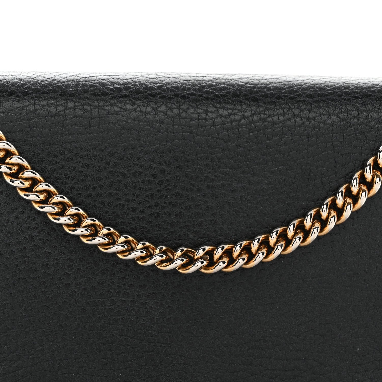 Calfskin Mini GG Marmont Chain Wallet Black
