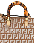 Raffia Chenille Vitello King Plexiglass Micro FF Mini By The Way Top Handle Boston Bag Naturale White