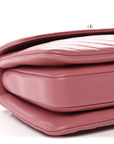Lambskin Chevron Quilted Small Trendy CC Dual Handle Flap Bag Rosewood