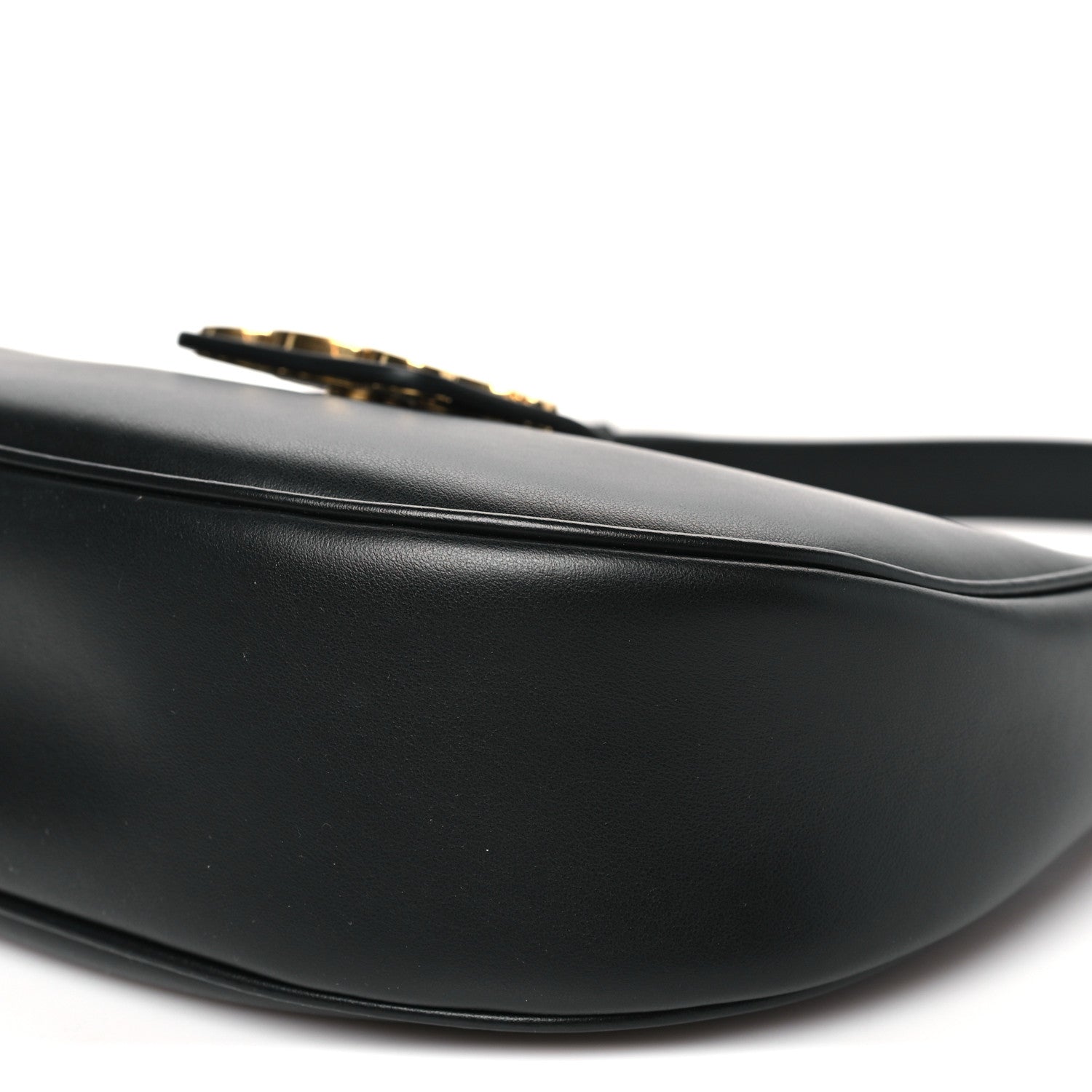 Smooth Calfskin Medium Strap Ava Triomphe Shoulder Bag Black