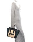 Baby Grained Calfskin Nubuck Micro Tri-Color Luggage Teal