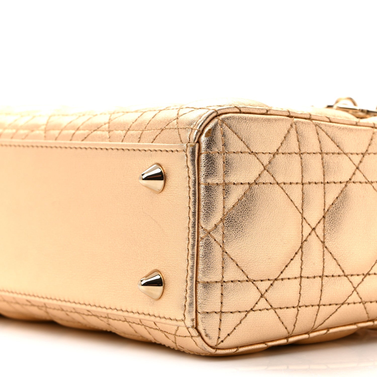 Metallic Lambskin Cannage Small My ABCD1OR Lady D1OR Rose Gold