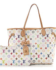 LV X TM Monogram Multicolor Neverfull MM White