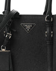 Saffiano Cuir Large Double Bag Black Fuoco
