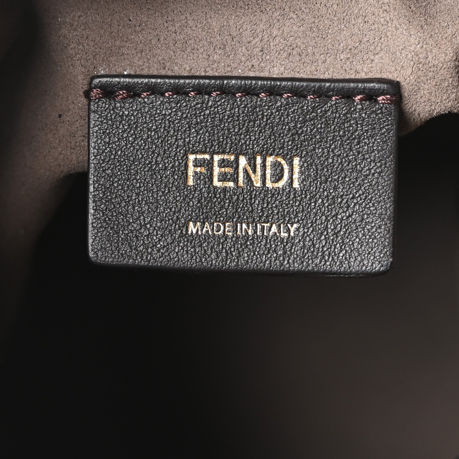 Vitello Liberty F is FNDI Bi-Color FF 1974 Embossed Mini Mon Tresor Bucket Bag Maya Black