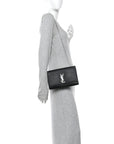 Grain De Poudre Medium Classic Monogram Kate Satchel Black