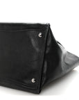 Glace Calf Twin Pocket Tote Black