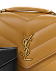 Lambskin Chevron Quilted Small Loulou Bag Sunflower
