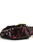 Sequin Paillettes Vitello Grace Sex and the City Mini Baguette Granata