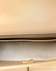 Metallic Goatskin Quilted Mini Rectangular Flap Gold