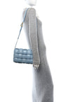 Nappa Maxi Intreccio Padded Cassette Crossbody Bag Ice