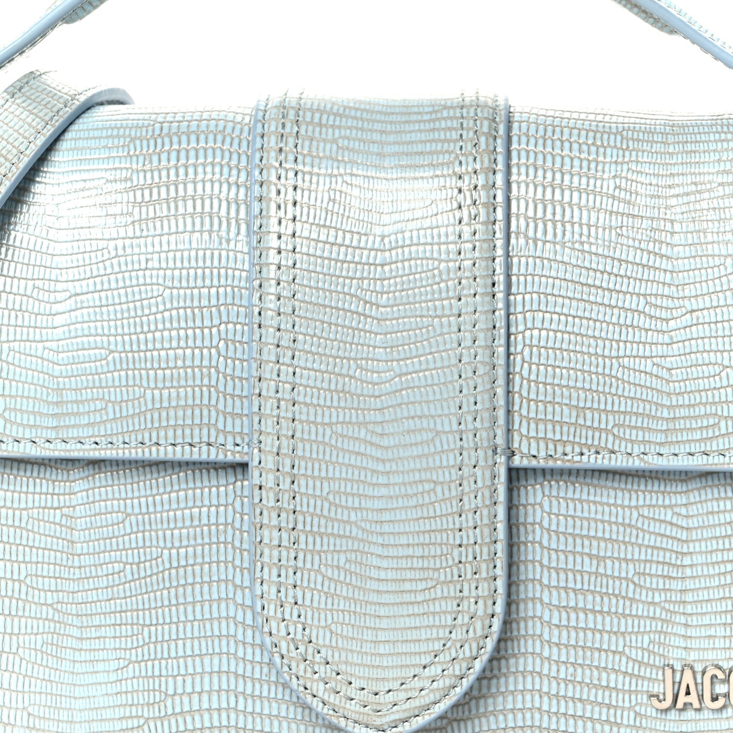 Calfskin Lizard Embossed Le Grand Bambino Light Blue