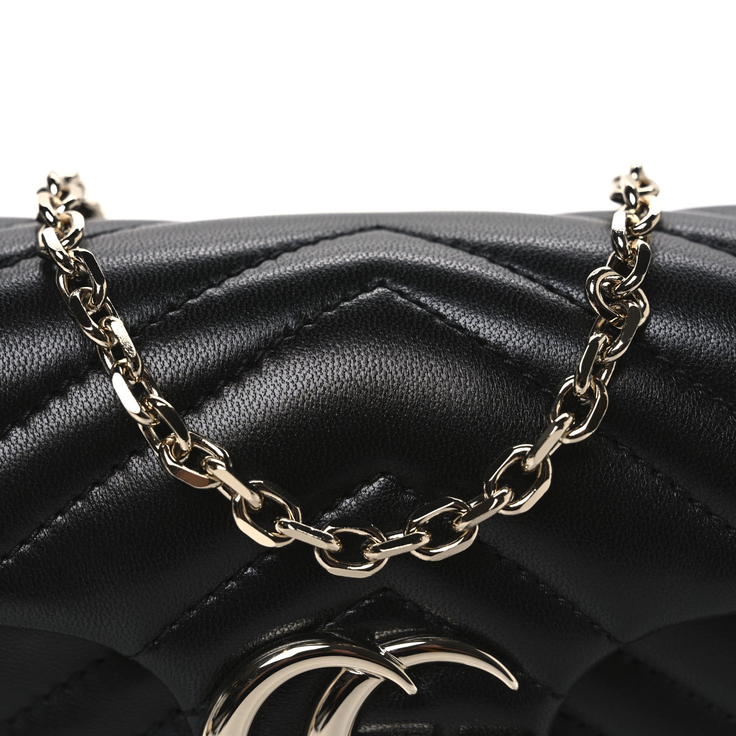 Lambskin Matelasse Mini GG Marmont Shoulder Bag Black