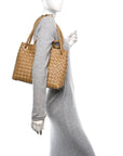 Nappa Intrecciato Medium Andiamo Shoulder Bag Dark Praline