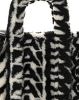 Polyester Cotton Oversized Monogram Medium Traveler Tote Bag Black Ivory