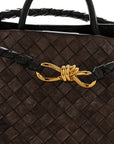 Suede Intrecciato Medium Andiamo Shoulder Bag Fondant