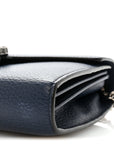 Dollar Calfskin Crystal Mini Dionysus Chain Wallet Blue Agata Black Diamond