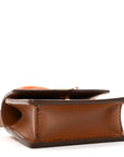Nappa Flap Pouch Bag Charm Cognac Orange