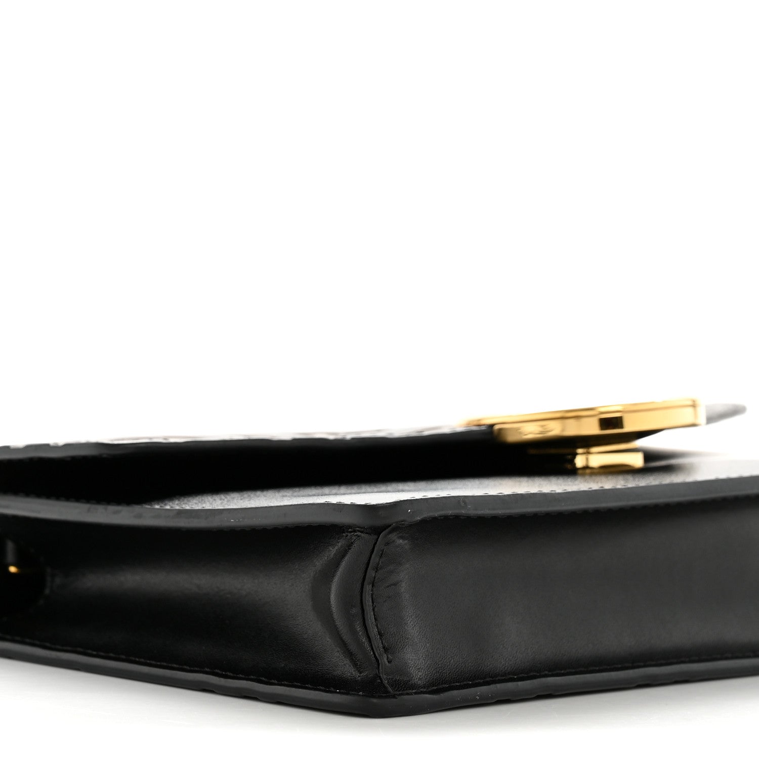 Vitello Cruise F is FNDI Bi-Color FF 1974 Embossed Medium Envelope Wallet On Chain Black Maya