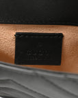 Calfskin Matelasse Super Mini GG Marmont Shoulder Bag Black