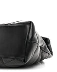 Lambskin Quilted Monogram Monochrome Medium Loulou Puffer Chain Satchel Black