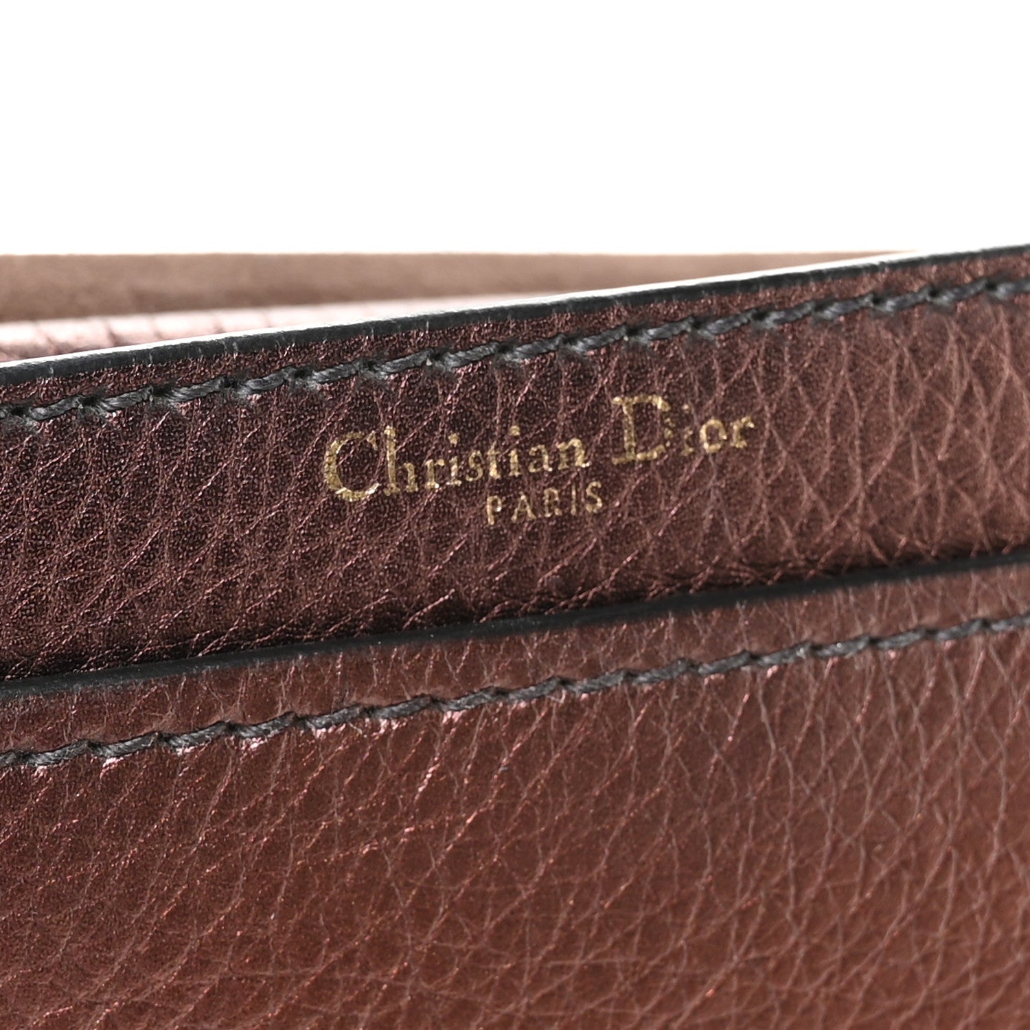 Metallic Calfskin J'AD1OR Chain Flap Bag Noisette