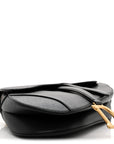 Grained Calfskin Saddle Bag Black