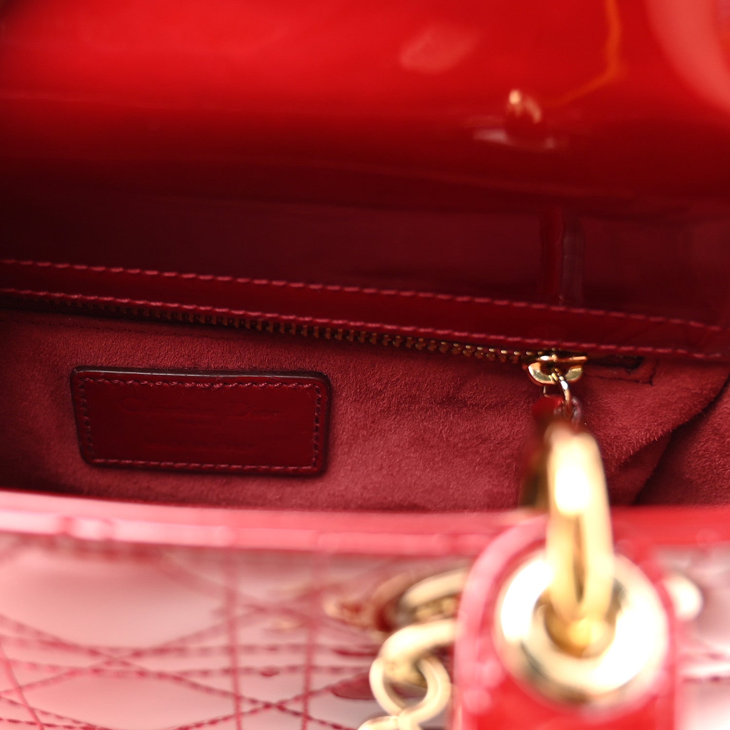 Patent Cannage Small Lady D1OR Cherry Red