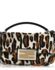 Calf Hair Leopard Print Phone Baguette Moro