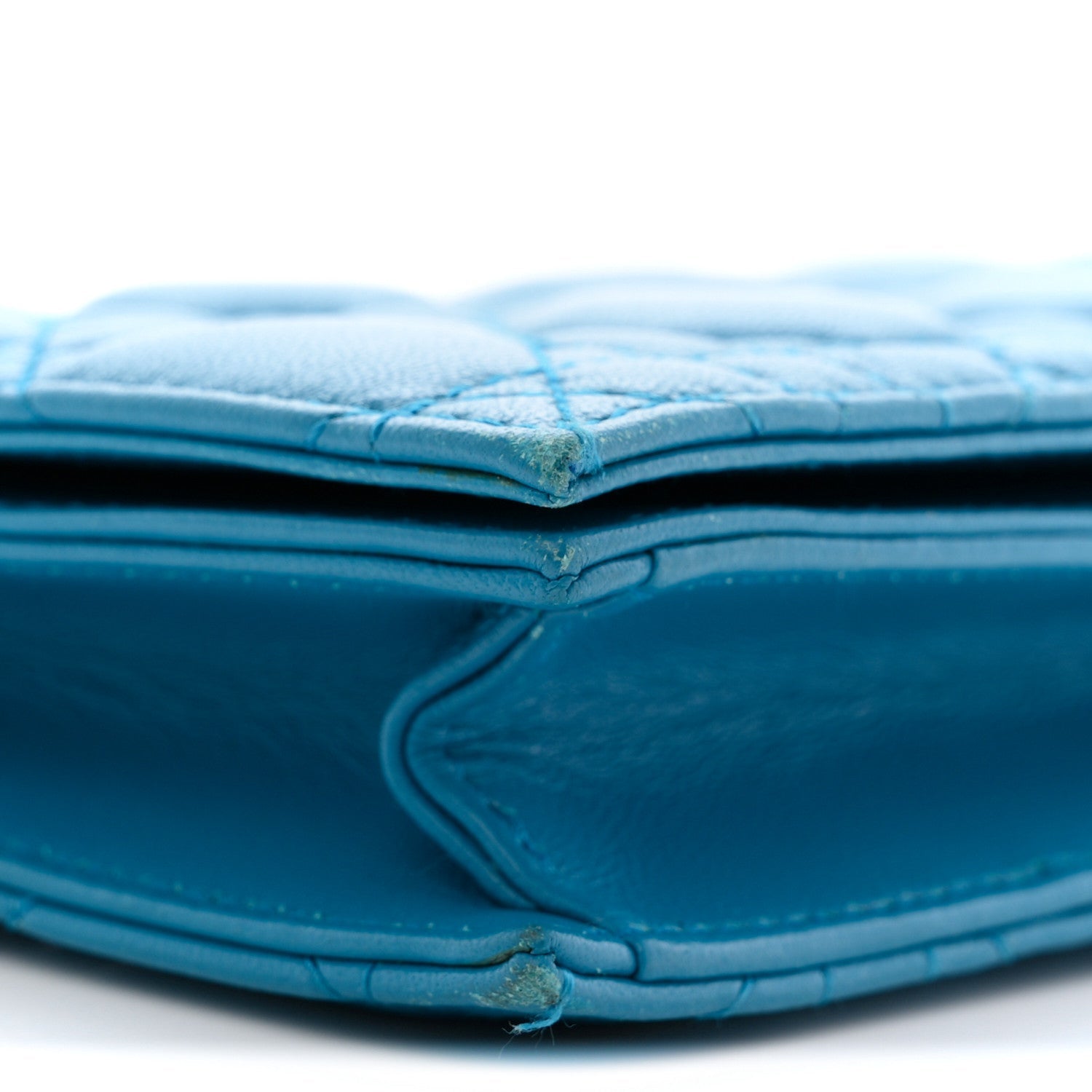 Lambskin Cannage Lady D1OR Convertible Clutch Blue