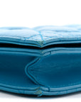 Lambskin Cannage Lady D1OR Convertible Clutch Blue