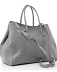 Smooth Calfskin Small Hampton Carry All Bag Grey