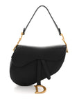 Grained Calfskin Saddle Bag Black