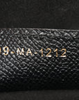 Grained Calfskin Saddle Bag With Strap Black