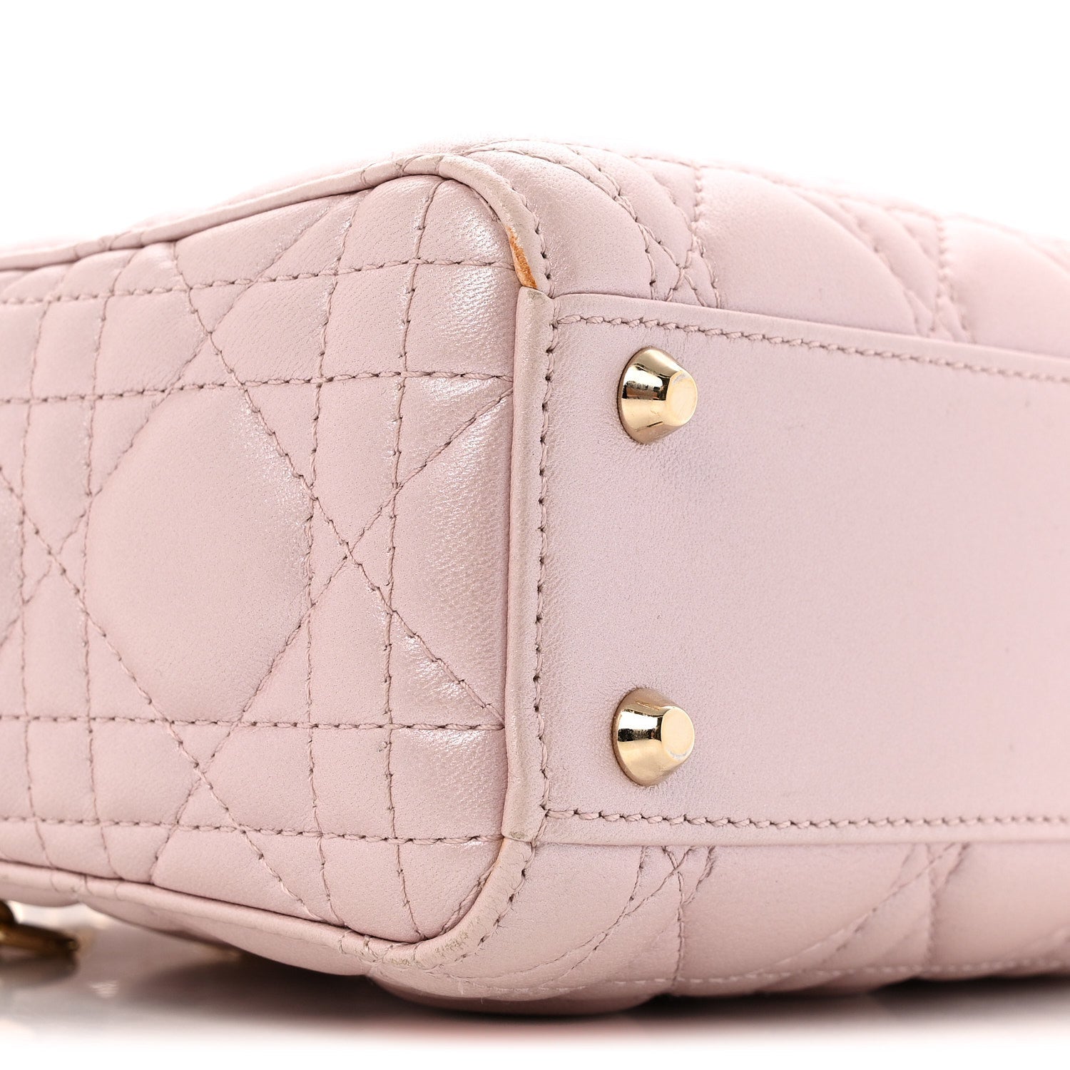 Metallic Lambskin Cannage Mini Lady D1OR Lotus