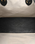 Textured Dollar Calfskin Medium Ophidia Shoulder Tote Bag Black