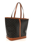 Triomphe Canvas Calfskin Medium Cabas Bag Tan