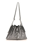 Metallic Caviar Quilted Small CHNL 25 Handbag Silver