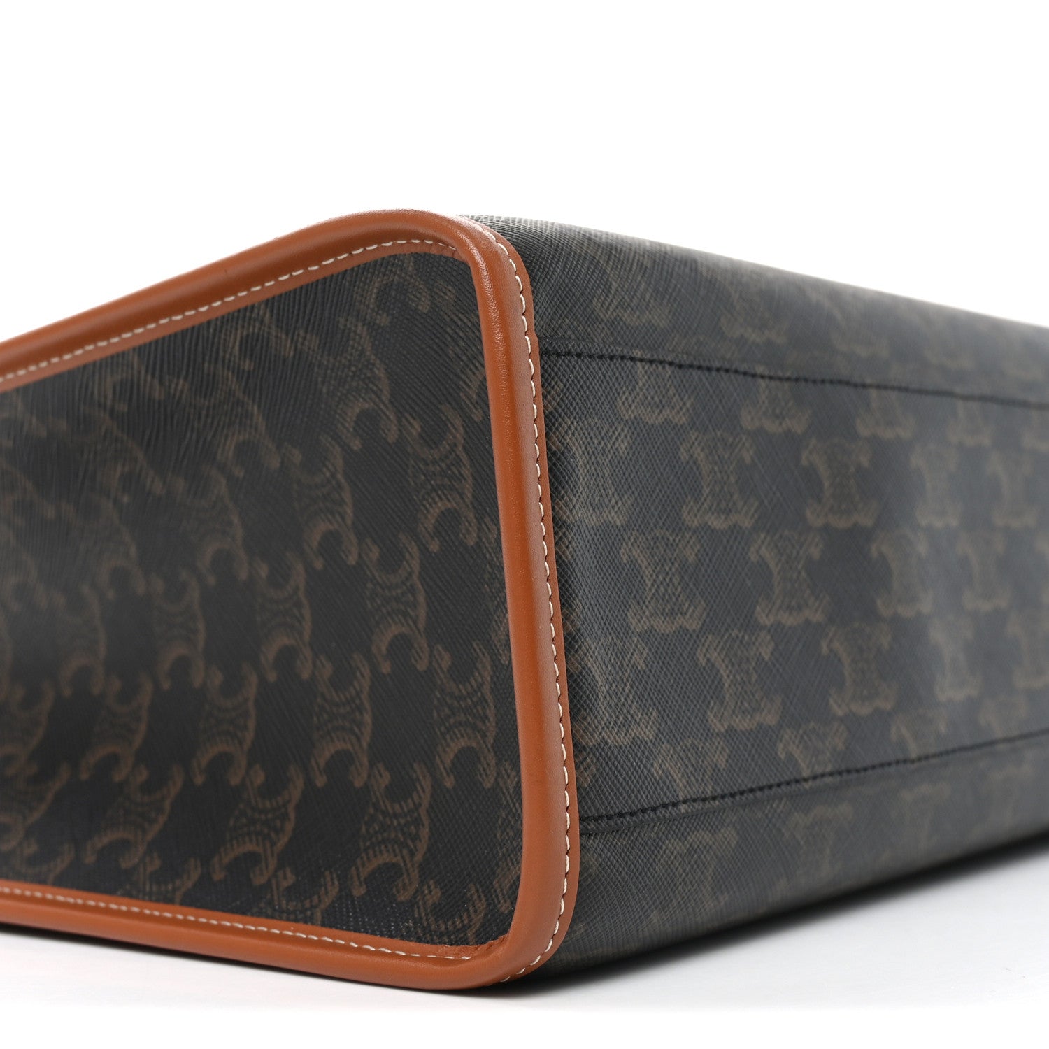 Triomphe Canvas Calfskin Mini Horizontal Cabas Tan