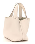 Taurillon Clemence Picotin Lock 18 PM Gris Pale