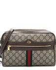 GG Supreme Monogram Web Small Ophidia Shoulder Bag Brown