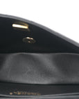 Lambskin Quilted Mini Rectangular Flap Black